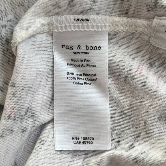 Rag and Bone New York Pima Cotton Floral Short Sleeve Tee T-shirt Top - Picture 13 of 16